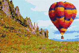 Pepita Needlepoint Canvas: Hot Air Balloon Over Valley, 12&quot; x 8&quot; - £60.75 GBP+