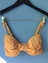 Lands&#39; End Bikini Top Size: 2 New Ship Free Underwire Orange Polka Dots - £39.83 GBP