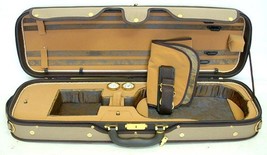 Luxury Euro-Style 4/4 Violin Case Oblong Tan/Light Brown/Tan - $159.99