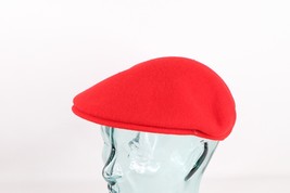 NOS Vintage 90s Streetwear Kangol Spell Out Wool Cabbie Newsboy Cap Red Small - £45.91 GBP