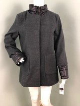 NWT Women&#39;s French Connection Gray Detachable Stand Collar Coat Sz Medium - £46.54 GBP