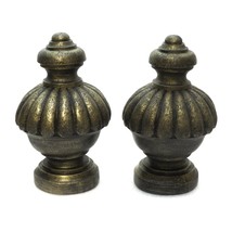 Set of 2 Curtain Rod End Cap Bed Finials Furniture Decor Gray Composite - £15.54 GBP