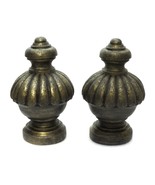 Set of 2 Curtain Rod End Cap Bed Finials Furniture Decor Gray Composite - £15.76 GBP