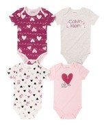 MSRP $42 Calvin Klein Jeans Gray &#39;Calvin Klein&#39; Heart Bodysuit Size 0/3M... - $21.04 CAD