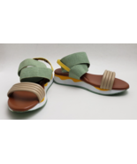 Donald Pliner Women&#39;s Shoes Sandals Shaye Green Beige Italy Size 7.5 M - £38.84 GBP