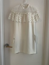 Authentic Self-Portrait White Floral Lace Cap Sleeve Mini Dress Size 2 - $93.10