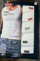 Levi&#39;s ~ Men&#39;s 5-Pack Tank Top Shirts Tanks Undershirts White Cotton Ble... - £22.88 GBP