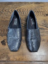 Bobs From Skechers Memory Foam Slip Ons Shoes Sneakers Size 6. Sparkly Silver - £11.25 GBP