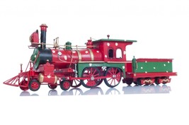 HomeRoots 364190 Multi Color Tin  Metal Handmade Christmas Train Model -... - £162.41 GBP