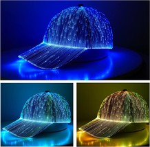 LED Light up Glow Hat Rechargeable Fiber Optic Luminous Baseball Cap for Christm - £44.80 GBP
