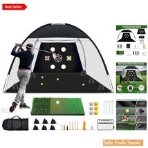 10x7 Ft Golf Training Net Set: Indoor/Outdoor Practice with Tri-Turf Mat... - $108.85