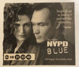 NYPD Blue Tv Guide Vintage Print Ad Jimmy Smits  Kim Delaney Tpa6 - £4.84 GBP