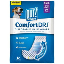 OUT! PetCare Disposable Male Dog Diapers Absorbent Leak Proof Fit, XS/S ... - £14.20 GBP