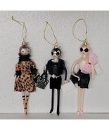 Robert Stanley Elegant Fashion Lady Shopper Ornaments 7&quot; Set Of 3 - £35.42 GBP