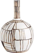 Vase Cyan Design Risse Farmhouse Rounded Base Elongated Neck White Ebony Black - £233.76 GBP