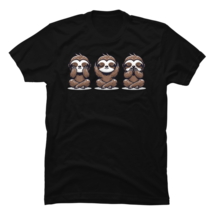 Three Wise Sloths Mens Printed T-Shirt Tee - £11.24 GBP+