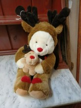 1994 Plush Creations Inc 16” Polar Bear In Reindeer Suit Stuffed Plush Christmas - £19.46 GBP