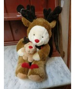1994 Plush Creations Inc 16” Polar Bear In Reindeer Suit Stuffed Plush C... - $33.93 CAD