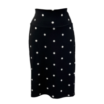 Lularoe Womens Pencil Skirt Black White Polka Dot Knee Length Stretch US... - £12.29 GBP