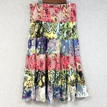 Tiara Patchwork Maxi Skirt Womens Large Cottagecore Bohemian Hippie Prairie - $26.09