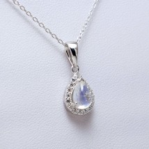 Blue Moonstone Necklace, 925 Sterling Silver, Moonstone, Topaz, Necklace, Pendan - £31.89 GBP