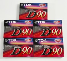 TDK Blank Cassette Tapes D90 90 Minutes Type I High Output Lot Of 5 New ... - $10.88