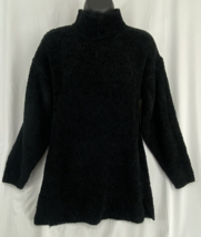 Bedford Lifestyles Size M Womens Black Sweater Mock Neck Chunky Knit Lon... - £8.19 GBP