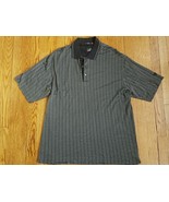 Men&#39;s TIGER WOODS Golf Rugby Dri-Fit Polo Shirt Black White Stripes Size... - €12,94 EUR