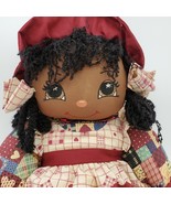 Vintage The Homespun Cupboard Collection Dark Skin Black Hair Soft Doll ... - £23.21 GBP