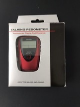 TALKING PEDOMETER 85217 Red with Clock &amp; Alarm - £4.60 GBP