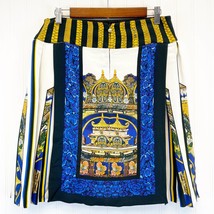 Just Cavalli Womens USM IT48 Silk Skirt Oriental Asian Pagoda Pleat Flap... - £96.55 GBP