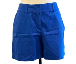 Ann Taylor Loft Flat Front Shorts Size 8 Blue Pockets - $18.61