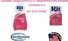 FUCHSIA #12 RIT Fabric DYE choose Liquid Bottle or Powder Concentrate ma... - $272.70 MXN+