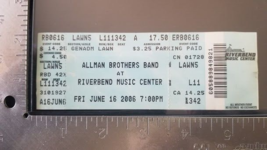 Allman Brothers Band - June 16 2006 Riverbend Music Center Unused Concert Ticket - £19.32 GBP