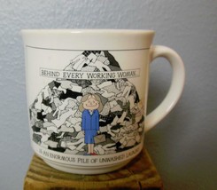 Vintage Mug Recycled Paper &quot;Behind Every Working Woman&quot; Ceramic by Dale 3.5&quot; - £12.66 GBP