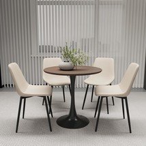 Round Dining Table Set, 31.5&#39;&#39; Modern Dining Table Set For 4, Mid Centur... - £165.89 GBP