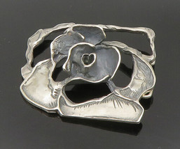 POLAND 925 Silver - Vintage Modernist Floral Motif Cut Out Brooch Pin - BP9401 - £124.04 GBP