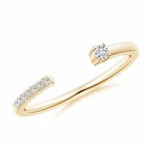 ANGARA Natural Diamond Stackable Open Ring, Girls in 14K Gold (HSI2, 0.1... - £410.34 GBP