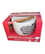 Ramen Bowl with Chopsticks Peanuts Snoopy Munch Time Noodle Rice Soup Bowl - $24.53