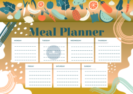 Digital Weekly Meal Planner PSD/PDF Template- 03 - £0.79 GBP