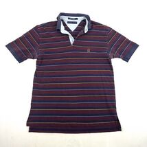 VTG Tommy Hilfiger Polo Shirt Mens Large Blue Red Striped Short Sleeve C... - $13.43