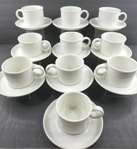 10 Midwinter Stonehenge White  Cups Saucers Set Vintage Coffee Cups England Lot - £92.67 GBP