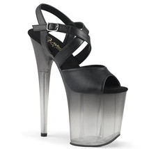 Pleaser FLAMINGO-822T Black Sexy Women 8&quot; Heel Platform Criss Cross Ankle Sandal - £55.22 GBP