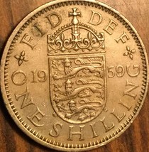1959 Uk Gb Great Britain One Shilling Coin - £1.92 GBP