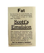 Scott&#39;s Emulsion Fat Medicine 1894 Advertisement Victorian Medical ADBN1dd - $27.41 CAD