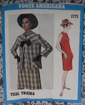 Vogue Americana Pattern 1771 Teal Traina Designer Misses&#39; Dress &amp; Jacket Size 14 - £33.96 GBP