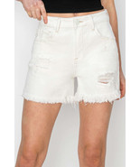 RISEN High Waist Ripped Denim Shorts - $65.69 CAD