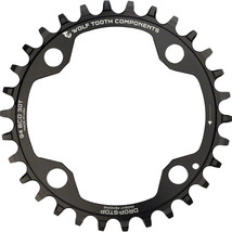 Wolf Tooth Drop Stop Chainring 34t 94 BCD 4-Bolt 9/10/11/12-Speed Aluminum Black - £78.65 GBP