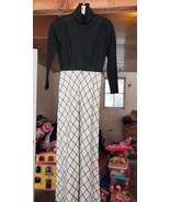 Kelly Arden Sleek 70&#39;s Black and White Turtle Neck Maxi Dress Size 7 - $1,467.09 MXN