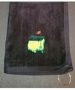 Masters Golf Embroidered Golf Sport Towel 16x18 Black - £13.43 GBP
